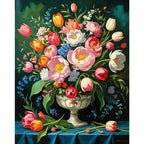 Floral Abundance Paint by Numbers Kit design preview showing the full artwork layout before painting