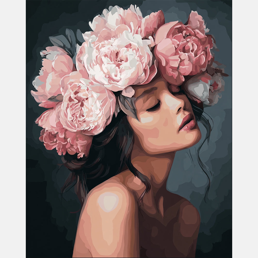 Floral Essence Paint by Numbers Kit design preview showing the full artwork layout before painting