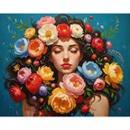 Floral Serenity Paint by Numbers Kit design preview showing the full artwork layout before painting