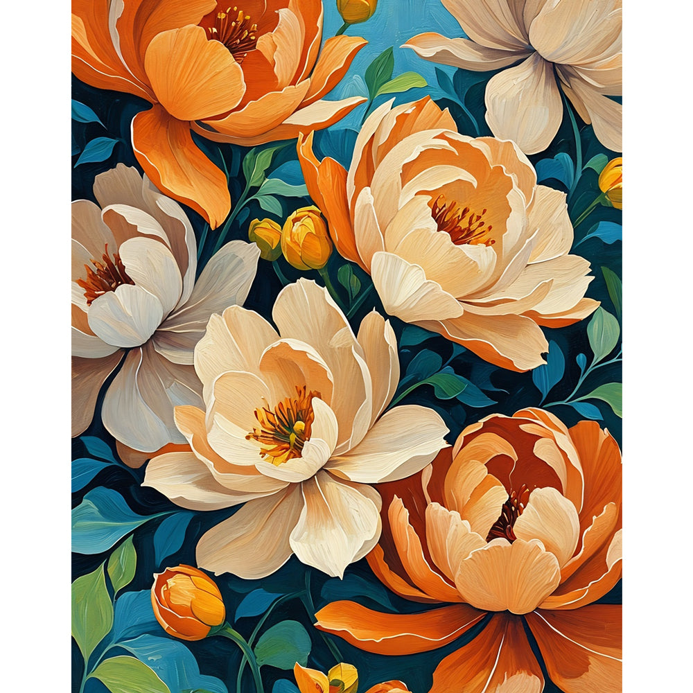 Floral Tapestry Paint by Numbers Kit design preview showing the full artwork layout before painting