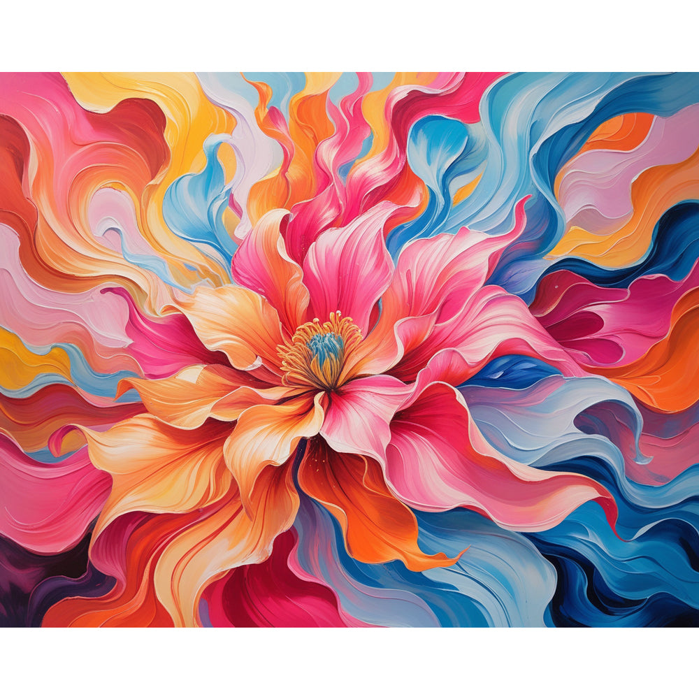 Floral Vortex Paint by Numbers Kit design preview showing the full artwork layout before painting