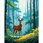 Forest Guardian Paint by Numbers Kit design preview showing the full artwork layout before painting