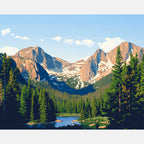 Forest Heights Vantage Paint by Numbers Kit design preview showing the full artwork layout before painting