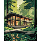 Forest Retreat Paint by Numbers Kit design preview showing the full artwork layout before painting