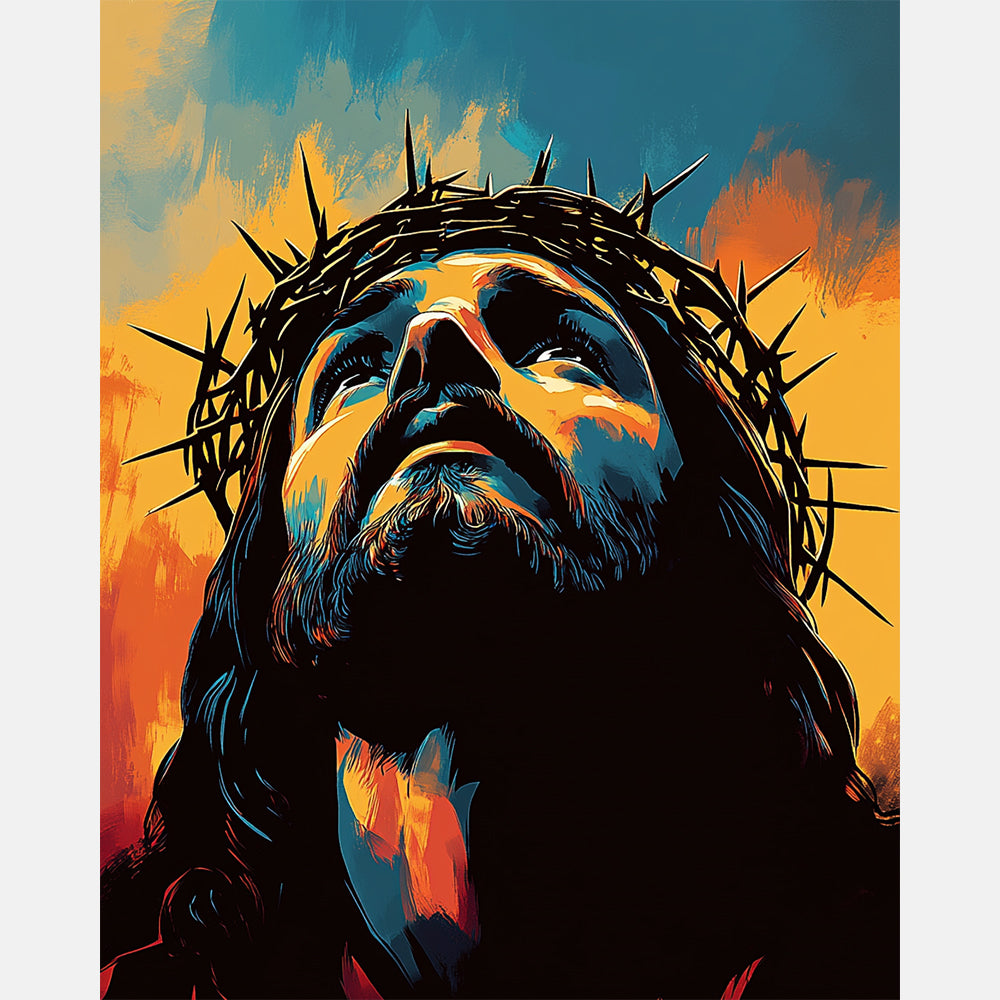 Forgive Them Paint by Numbers Kit design preview showing the full artwork layout before painting