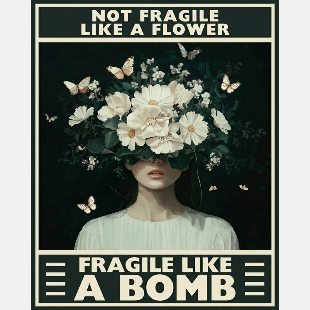 Fragile Like a Bomb Paint by Numbers Kit design preview showing the full artwork layout before painting