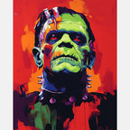 Frankenstein's Monster Paint by Numbers Kit design preview showing the full artwork layout before painting