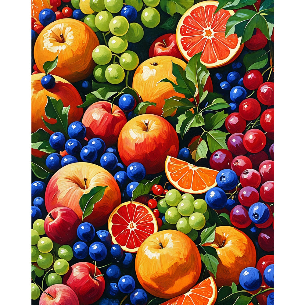 Fruit Medley Paint by Numbers Kit design preview showing the full artwork layout before painting