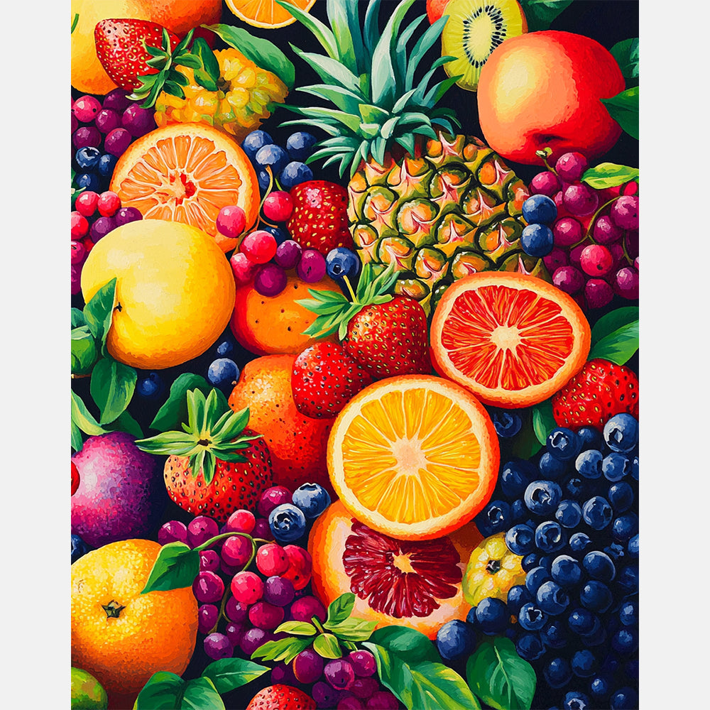 Fruitful Ensemble Paint by Numbers Kit design preview showing the full artwork layout before painting