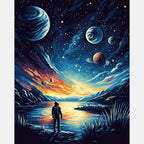 Galactic Journey Paint by Numbers Kit design preview showing the full artwork layout before painting