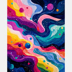 Galactic Waves Paint by Numbers Kit design preview showing the full artwork layout before painting