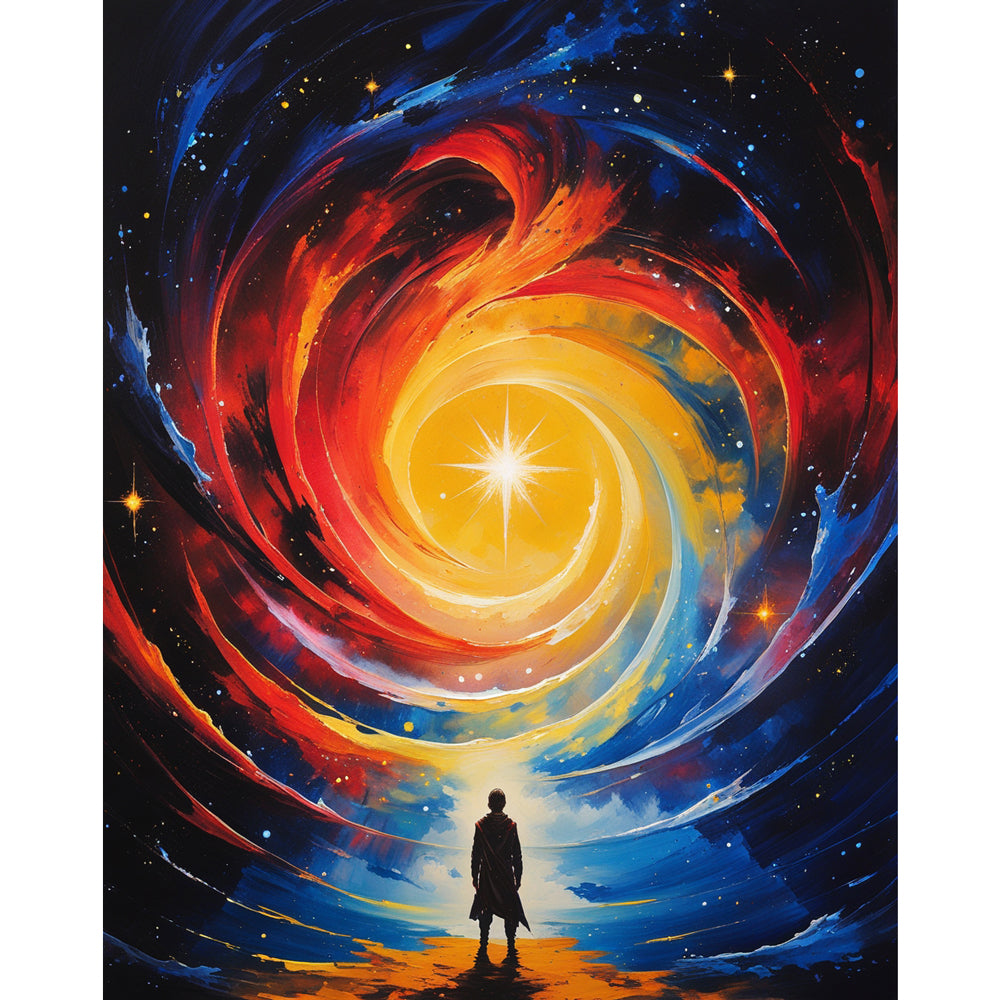 Galactic Whirl Paint by Numbers Kit design preview showing the full artwork layout before painting