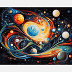 Galactic Whirl Paint by Numbers Kit design preview showing the full artwork layout before painting