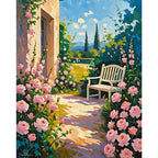 Garden Retreat Paint by Numbers Kit design preview showing the full artwork layout before painting