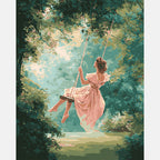 Garden Swing Paint by Numbers Kit design preview showing the full artwork layout before painting