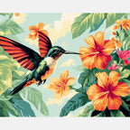 Garden Visitor Paint by Numbers Kit design preview showing the full artwork layout before painting