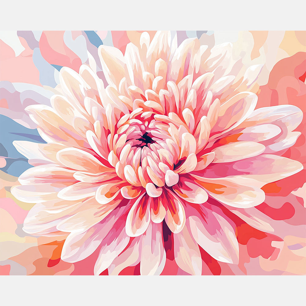 Gentle Flower Paint by Numbers Kit design preview showing the full artwork layout before painting