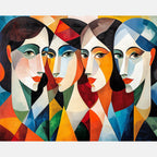 Geometric Faces Paint by Numbers Kit design preview showing the full artwork layout before painting