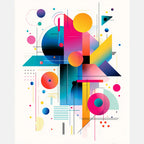 Geometric Hues Paint by Numbers Kit design preview showing the full artwork layout before painting