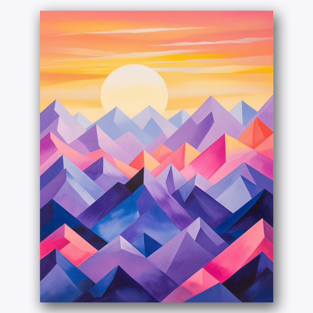Geometric Mountain Escape Paint by Numbers Kit UdoPaints