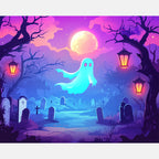 Ghostly Illumination Paint by Numbers Kit design preview showing the full artwork layout before painting