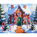 Gingerbread Wonderland Paint by Numbers Kit design preview showing the full artwork layout before painting