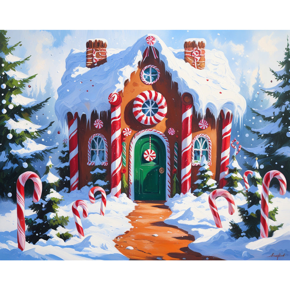 Gingerbread Wonderland Paint by Numbers Kit design preview showing the full artwork layout before painting