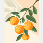 Golden Oranges Paint by Numbers Kit design preview showing the full artwork layout before painting