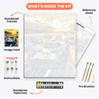 Golden Race Paint by Numbers Kit – includes numbered canvas, paint pots, brushes, and instructions