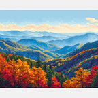 Great Smoky Mountains National Park Paint by Numbers Kit design preview showing the full artwork layout before painting