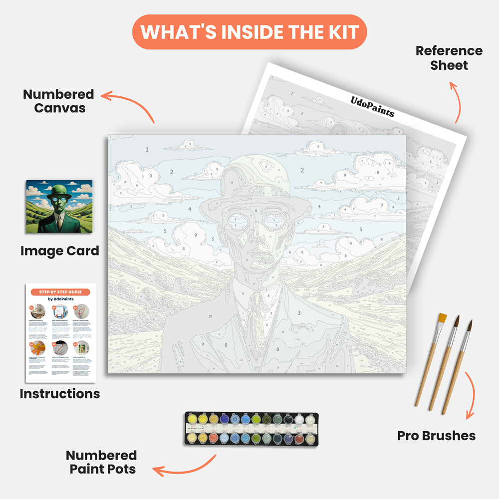 Green Enigma Paint by Numbers Kit – includes numbered canvas, paint pots, brushes, and instructions
