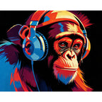 Groovy Chimp Paint by Numbers Kit design preview showing the full artwork layout before painting