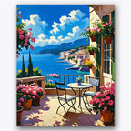 Harbor Balcony Vista Paint by Numbers Kit UdoPaints