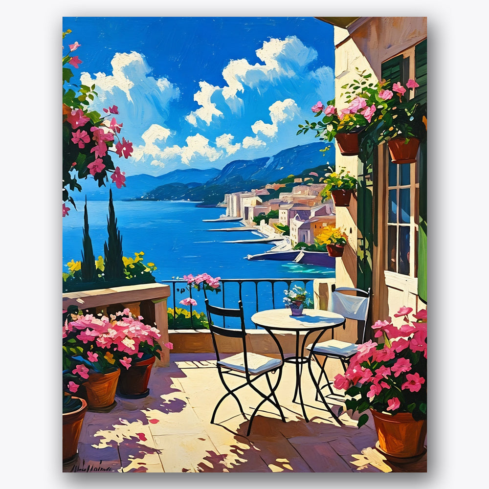 Harbor Balcony Vista Paint by Numbers Kit UdoPaints