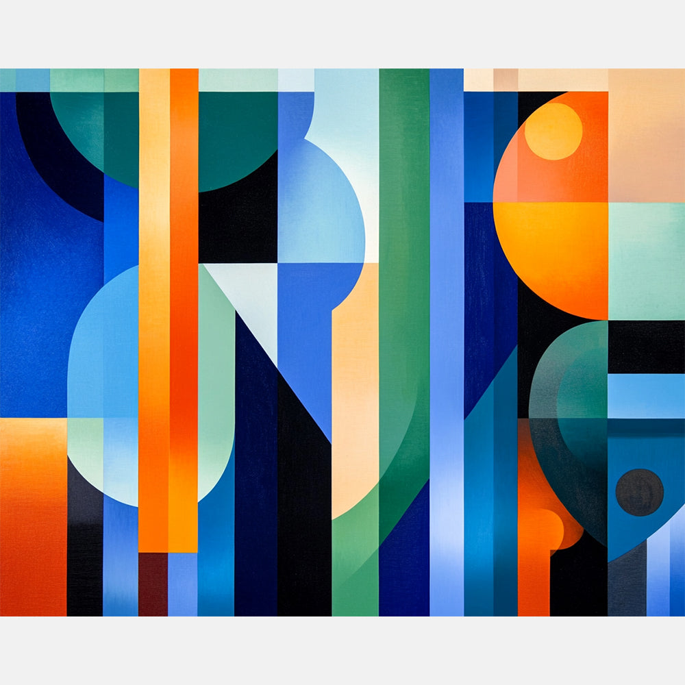 Harmonious Shapes Paint by Numbers Kit design preview showing the full artwork layout before painting