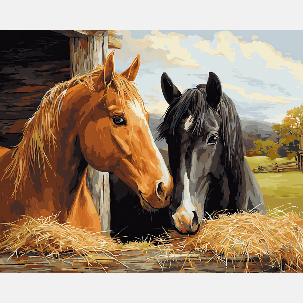 Hayfield Companions Paint by Numbers Kit design preview showing the full artwork layout before painting