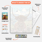 Highland Serenity Paint by Numbers Kit – includes numbered canvas, paint pots, brushes, and instructions