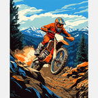 Highland Moto Journey Paint by Numbers Kit design preview showing the full artwork layout before painting