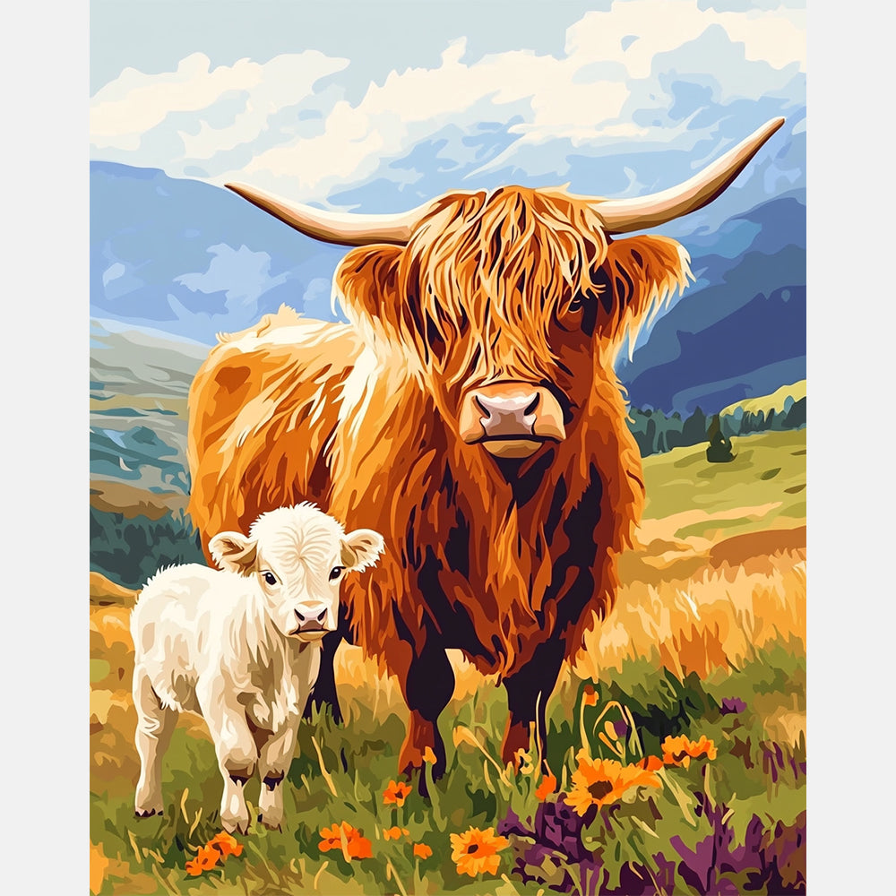 Highland Vigilance Paint by Numbers Kit design preview showing the full artwork layout before painting