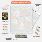 Holiday Wreath Paint by Numbers Kit – includes numbered canvas, paint pots, brushes, and instructions