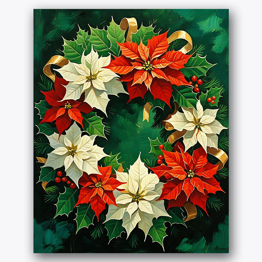 Holiday Wreath Paint by Numbers Kit UdoPaints