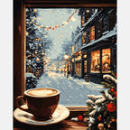 Holiday View Paint by Numbers Kit design preview showing the full artwork layout before painting