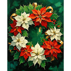 Holiday Wreath Paint by Numbers Kit design preview showing the full artwork layout before painting