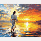 Holy Sunset Glow Paint by Numbers Kit design preview showing the full artwork layout before painting