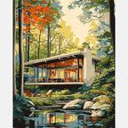 House in the Forest Paint by Numbers Kit design preview showing the full artwork layout before painting