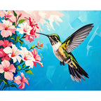 Hummingbird Harmony Paint by Numbers Kit design preview showing the full artwork layout before painting