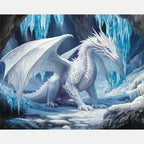 Ice Cavern Sentinel Paint by Numbers Kit design preview showing the full artwork layout before painting