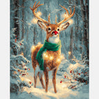 Illuminated Reindeer Paint by Numbers Kit design preview showing the full artwork layout before painting