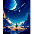 Interstellar Journey Paint by Numbers Kit design preview showing the full artwork layout before painting