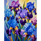 Iris Symphony Paint by Numbers Kit design preview showing the full artwork layout before painting